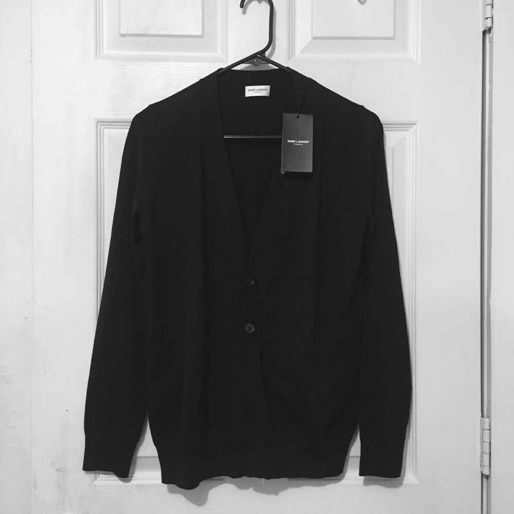 Saint Lauren Black Wool Cadigan W/ Tag